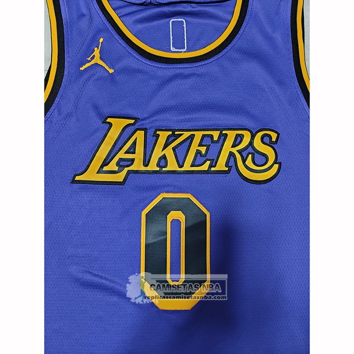 Camiseta Los Angeles Lakers Russell Westbrook NO 0 Statement 2022-23 Violeta